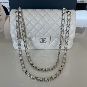 CHANEL - Caviar Quilted Leather Double-Flap Shoulder Bag